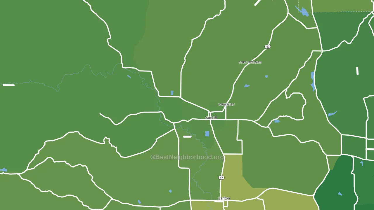 97148, OR block-group voter-turnout map