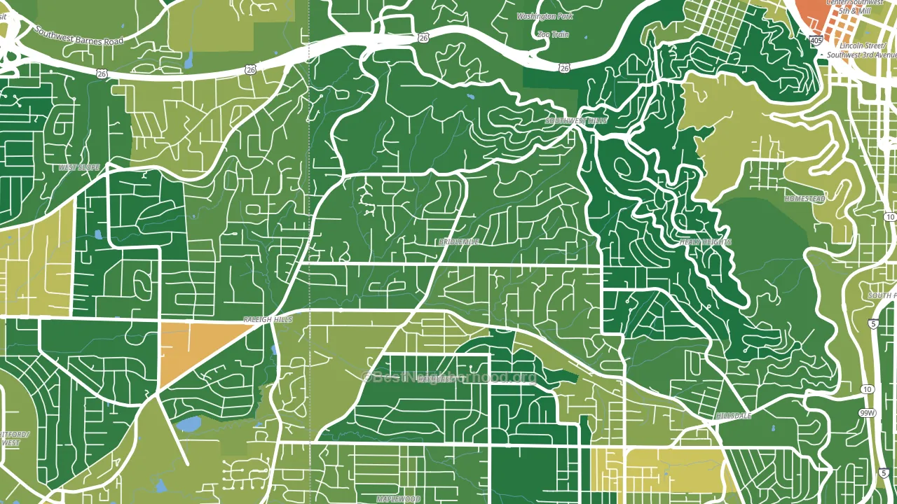 97221, OR block-group voter-turnout map