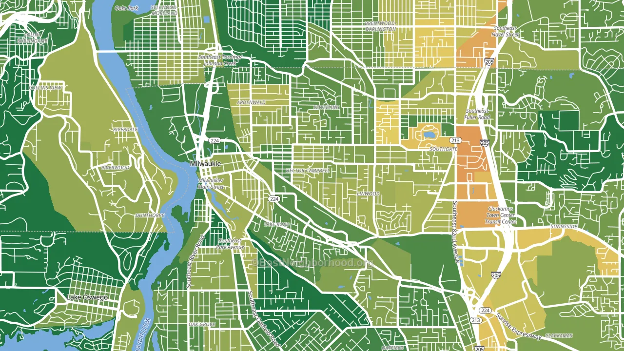 97222, OR block-group voter-turnout map