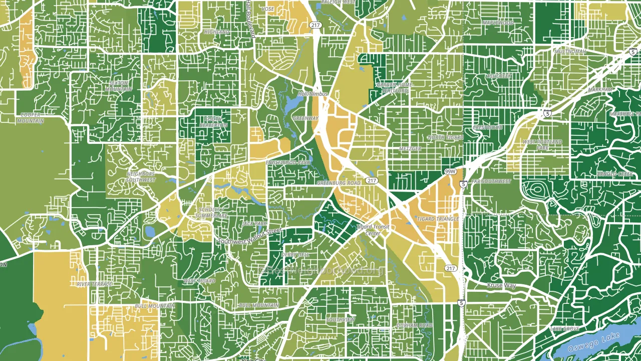 97223, OR block-group voter-turnout map