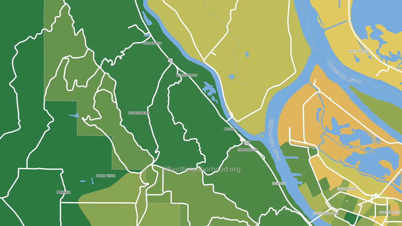 97231, OR block-group voter-turnout map