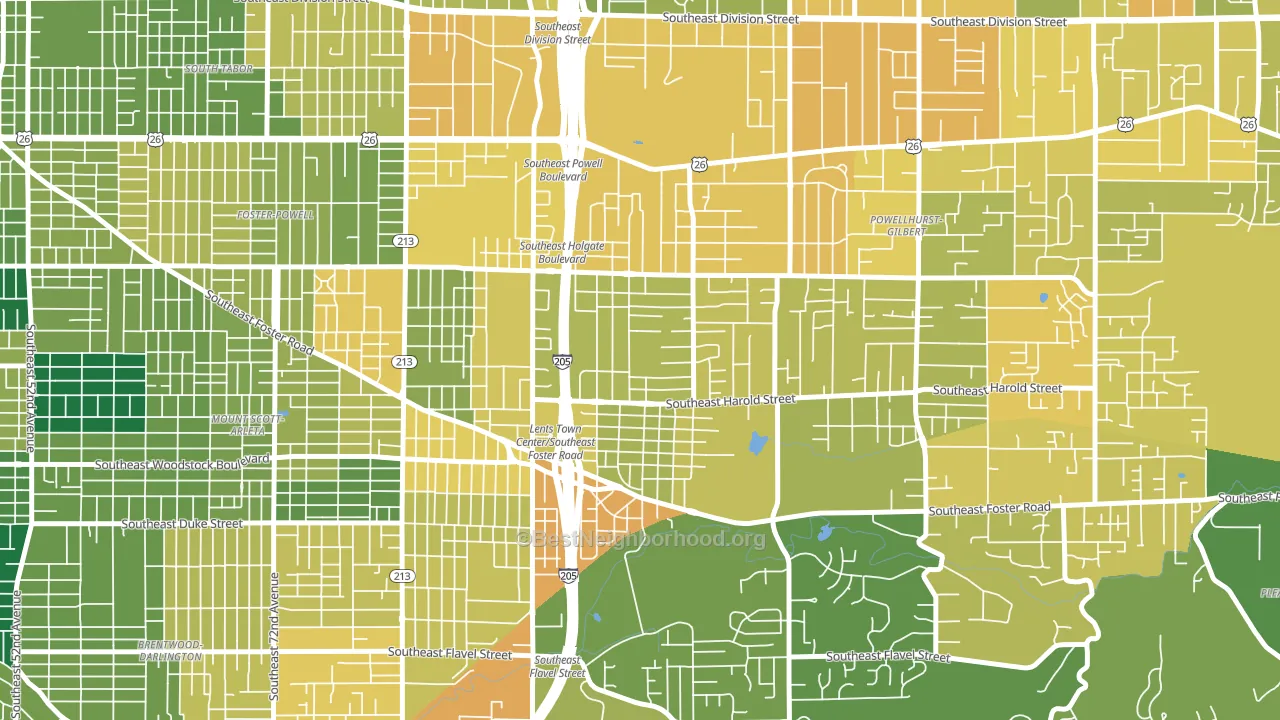 97266, OR block-group voter-turnout map