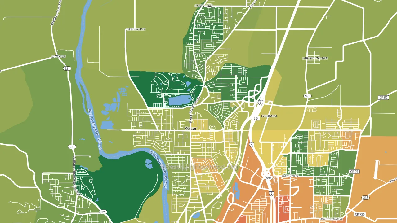 97303, OR block-group voter-turnout map