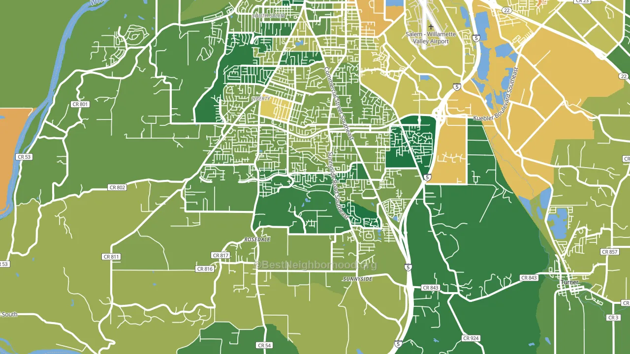 97306, OR block-group voter-turnout map