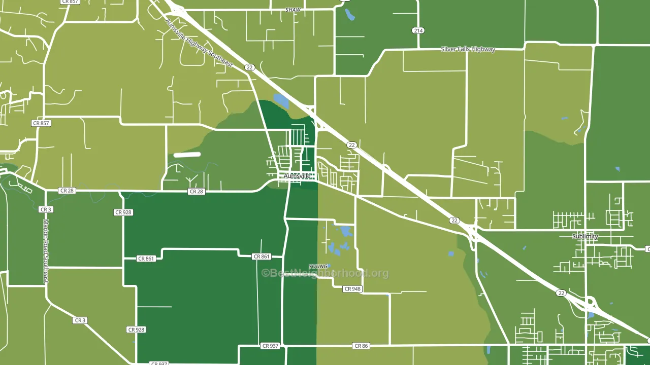97325, OR block-group voter-turnout map
