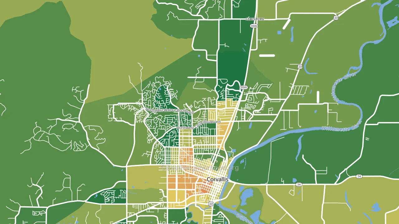97330, OR block-group voter-turnout map