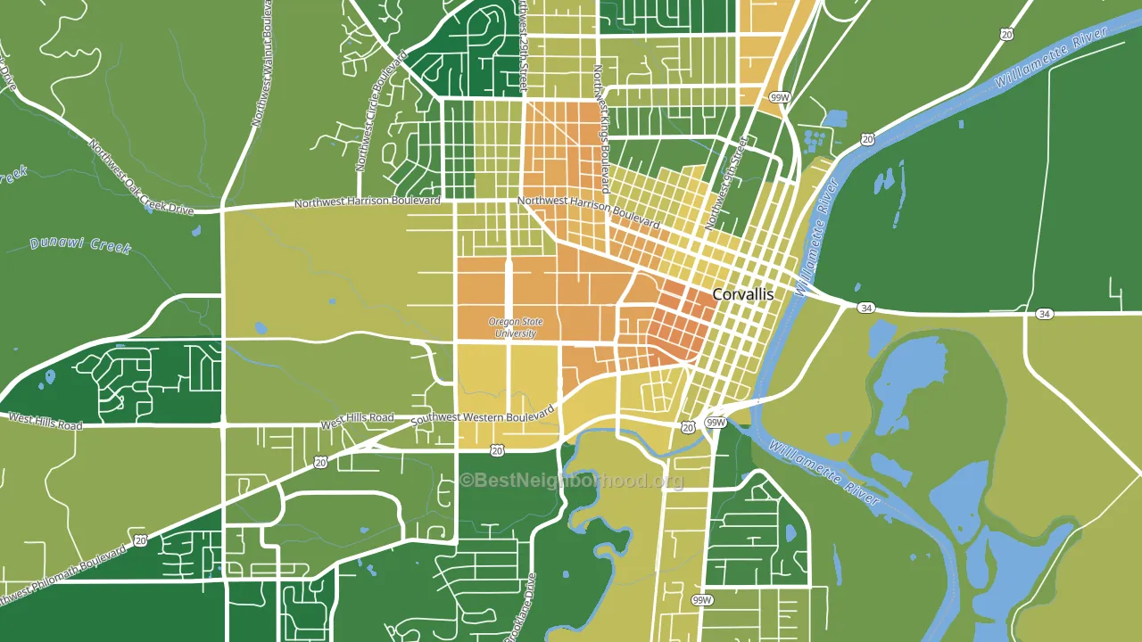 97331, OR block-group voter-turnout map