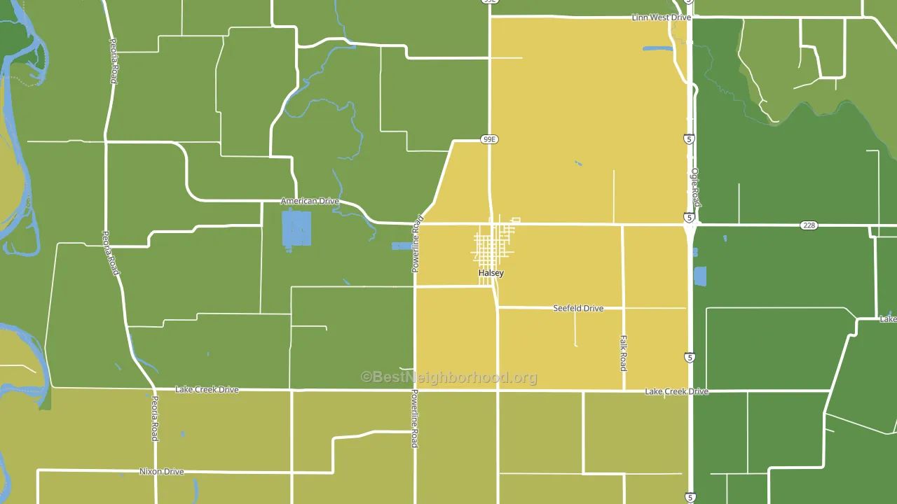 97348, OR block-group voter-turnout map