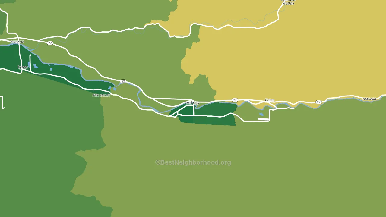97360, OR block-group voter-turnout map