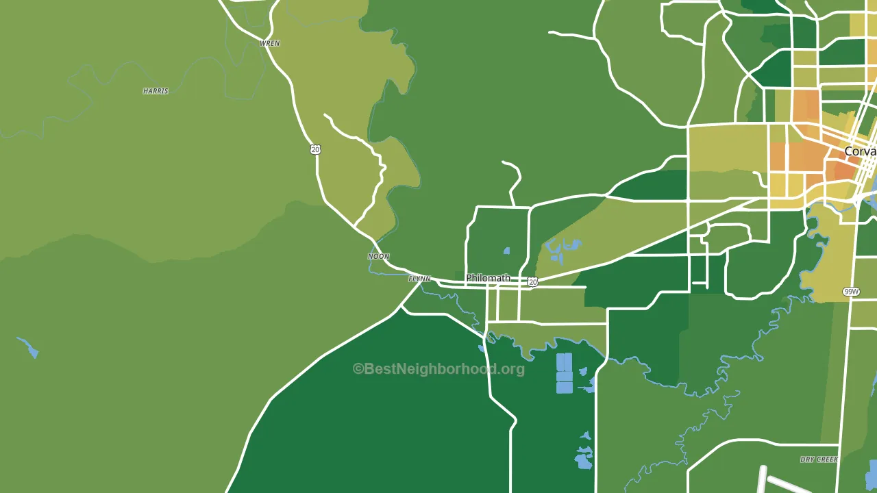 97370, OR block-group voter-turnout map