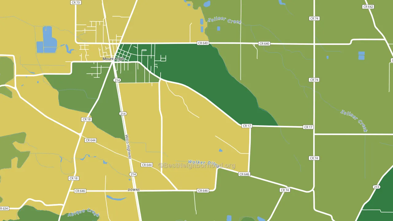 97373, OR block-group voter-turnout map