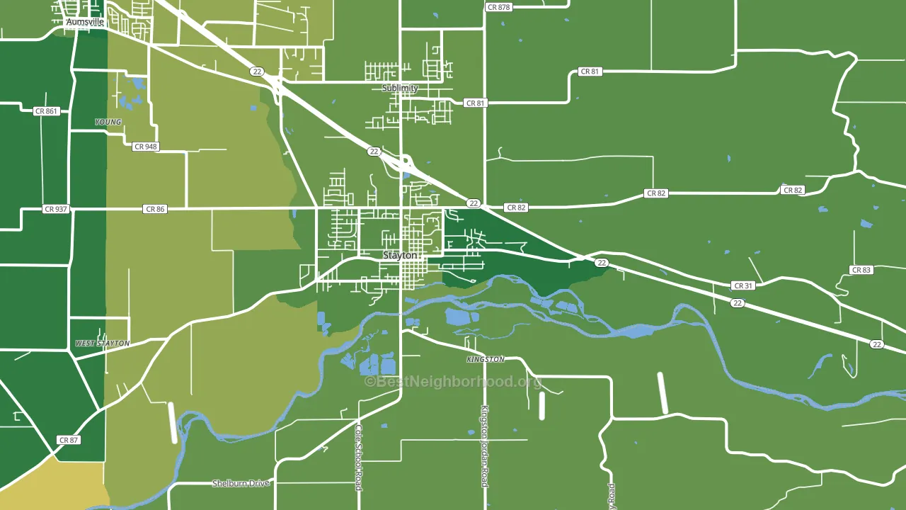 97383, OR block-group voter-turnout map