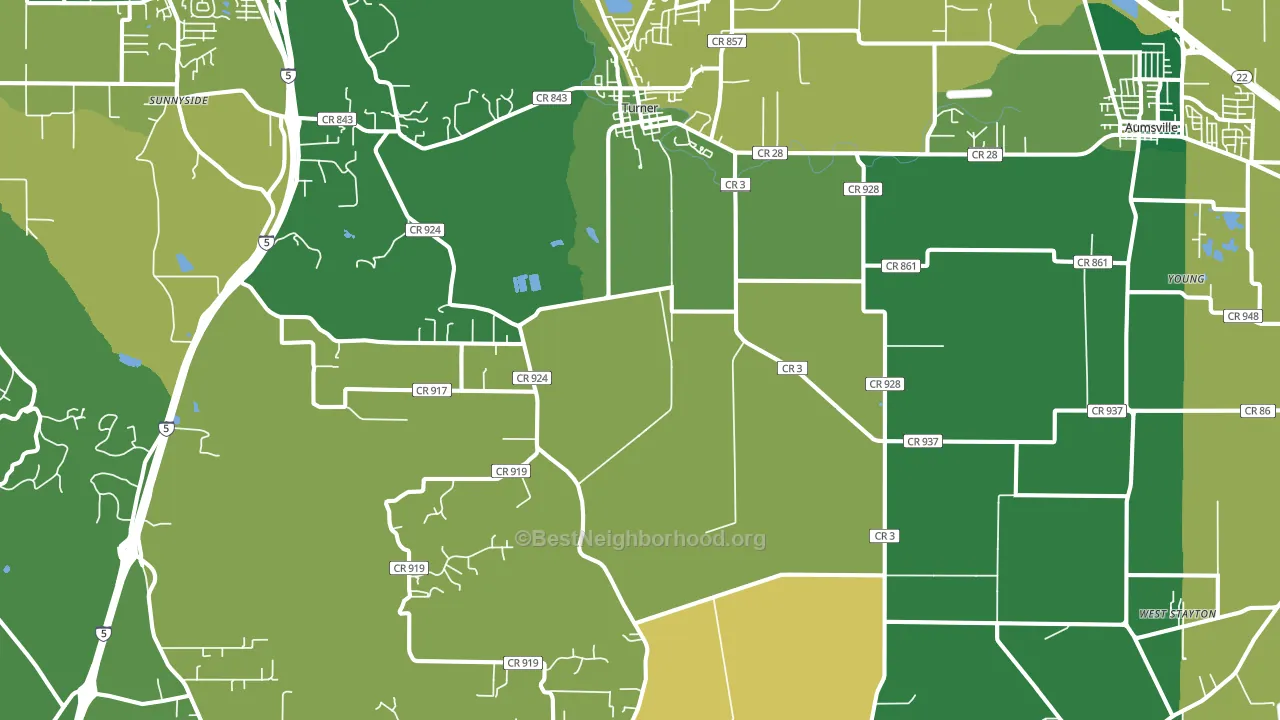 97392, OR block-group voter-turnout map