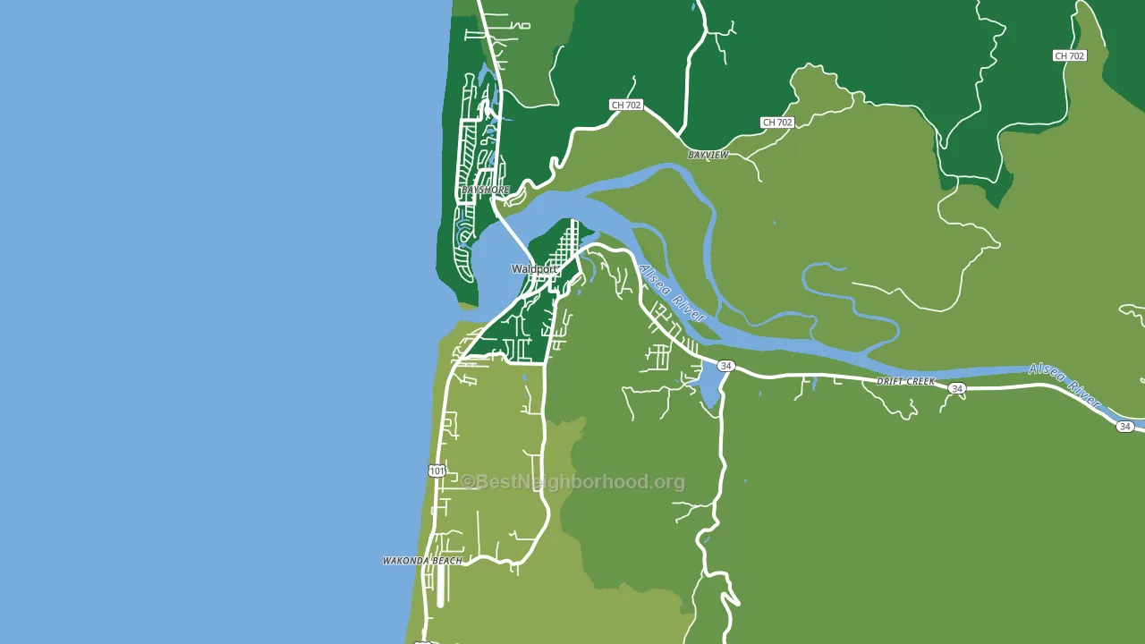 97394, OR block-group voter-turnout map