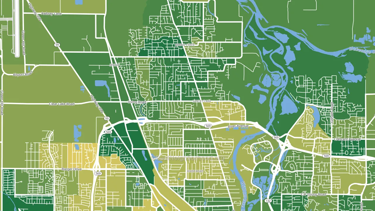 97404, OR block-group voter-turnout map