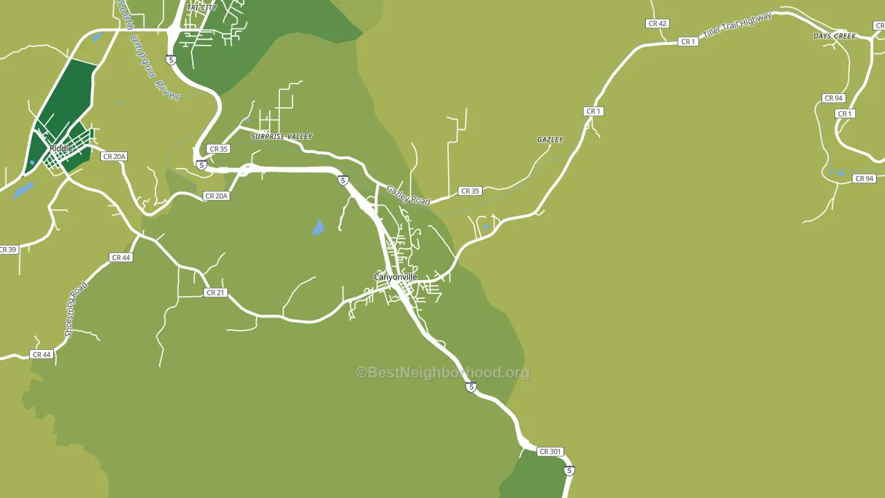 97417, OR block-group voter-turnout map