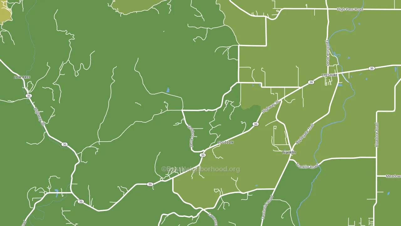 97419, OR block-group voter-turnout map