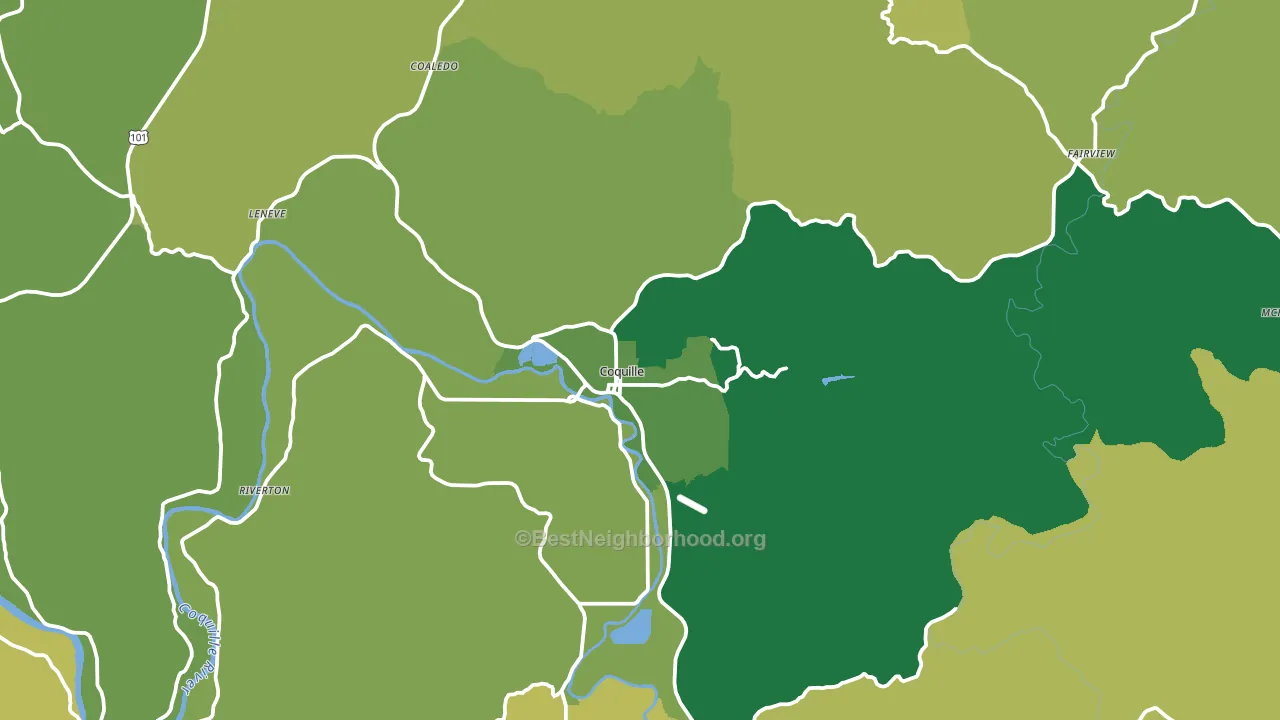97423, OR block-group voter-turnout map