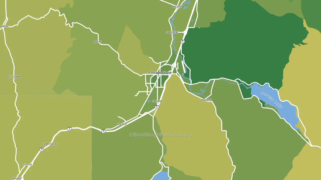 97424, OR block-group voter-turnout map