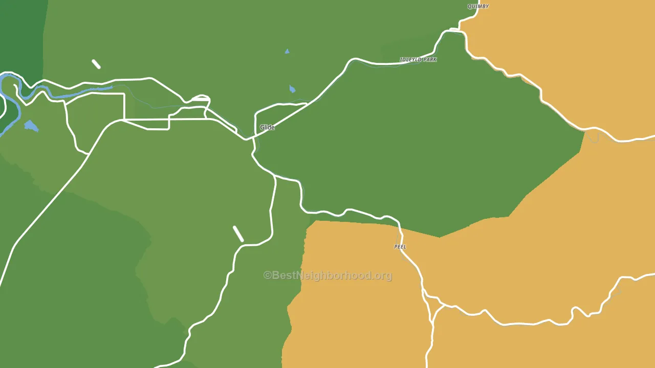 97443, OR block-group voter-turnout map