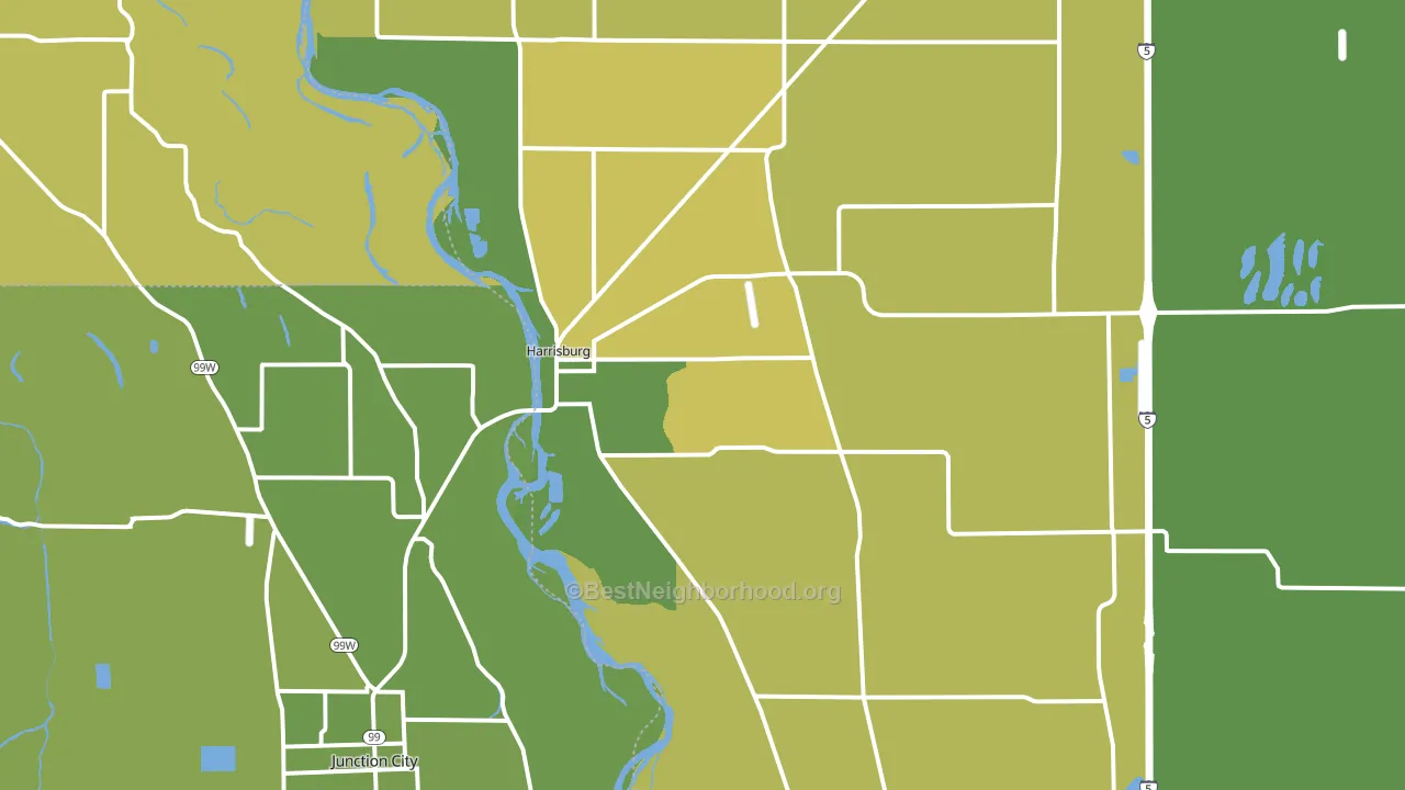 97446, OR block-group voter-turnout map