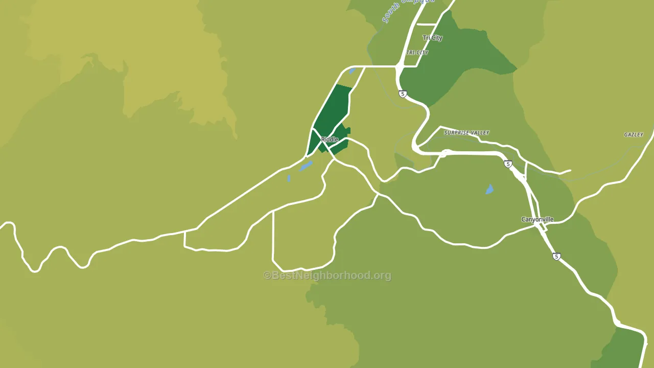 97469, OR block-group voter-turnout map