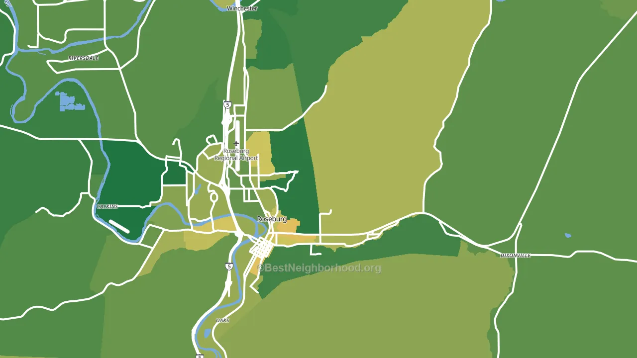 97470, OR block-group voter-turnout map