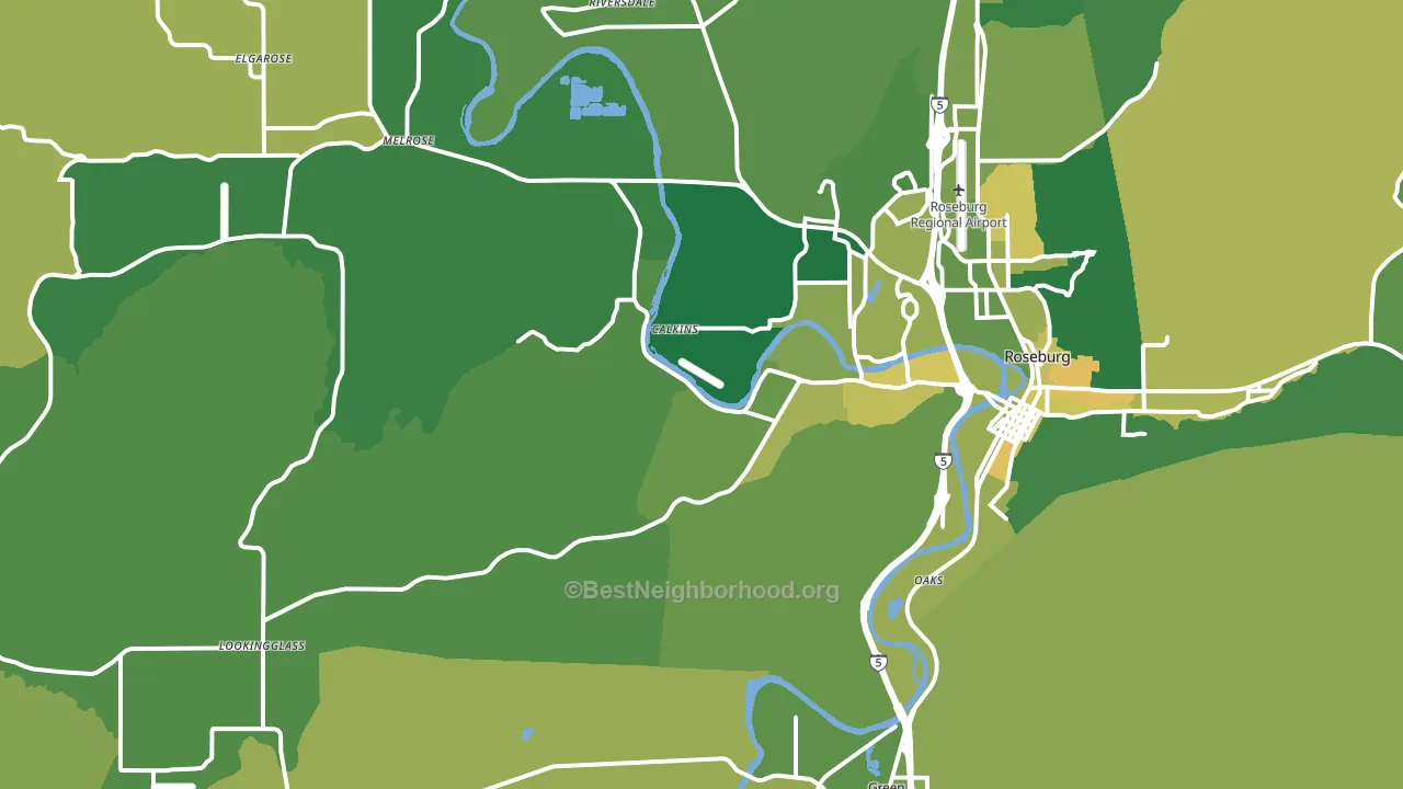 97471, OR block-group voter-turnout map