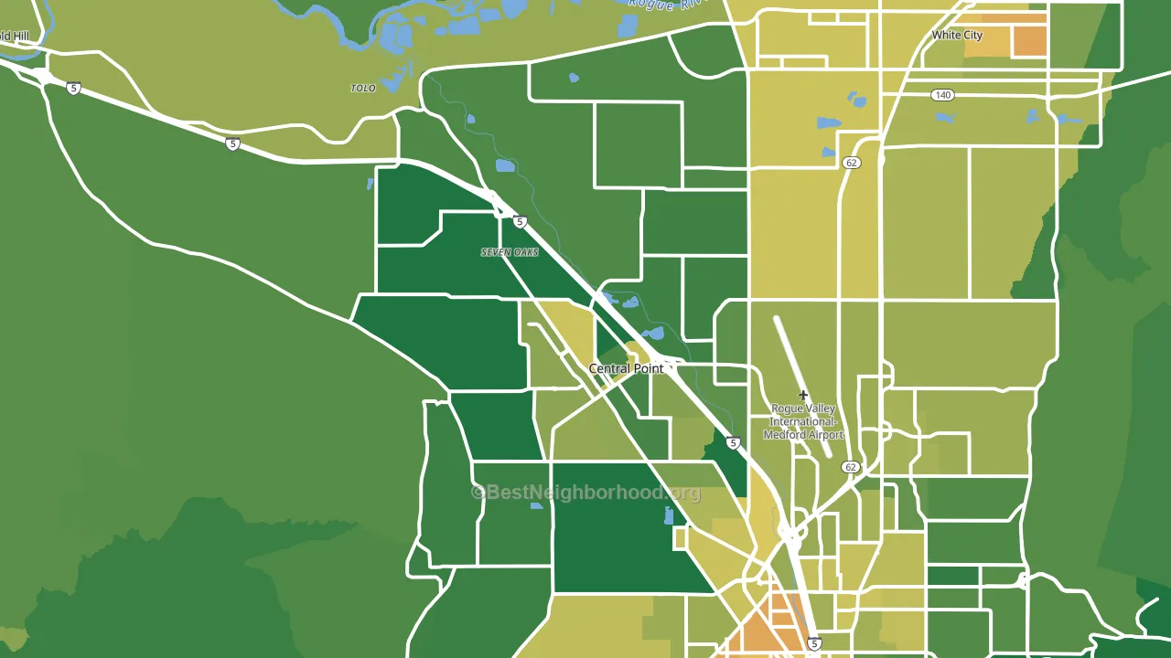 97502, OR block-group voter-turnout map