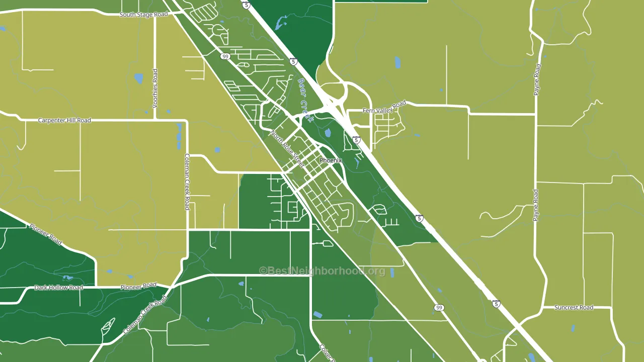 97535, OR block-group voter-turnout map