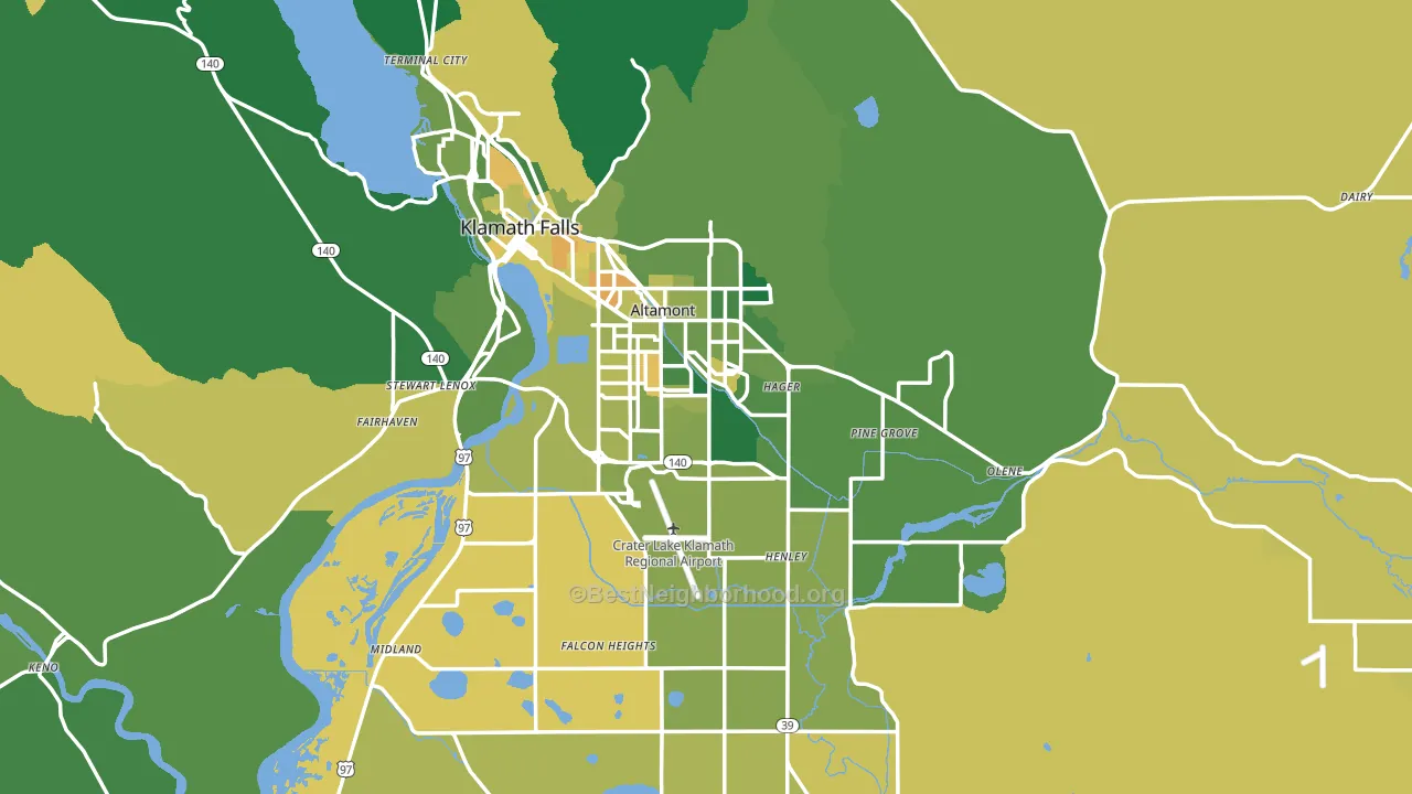 97603, OR block-group voter-turnout map