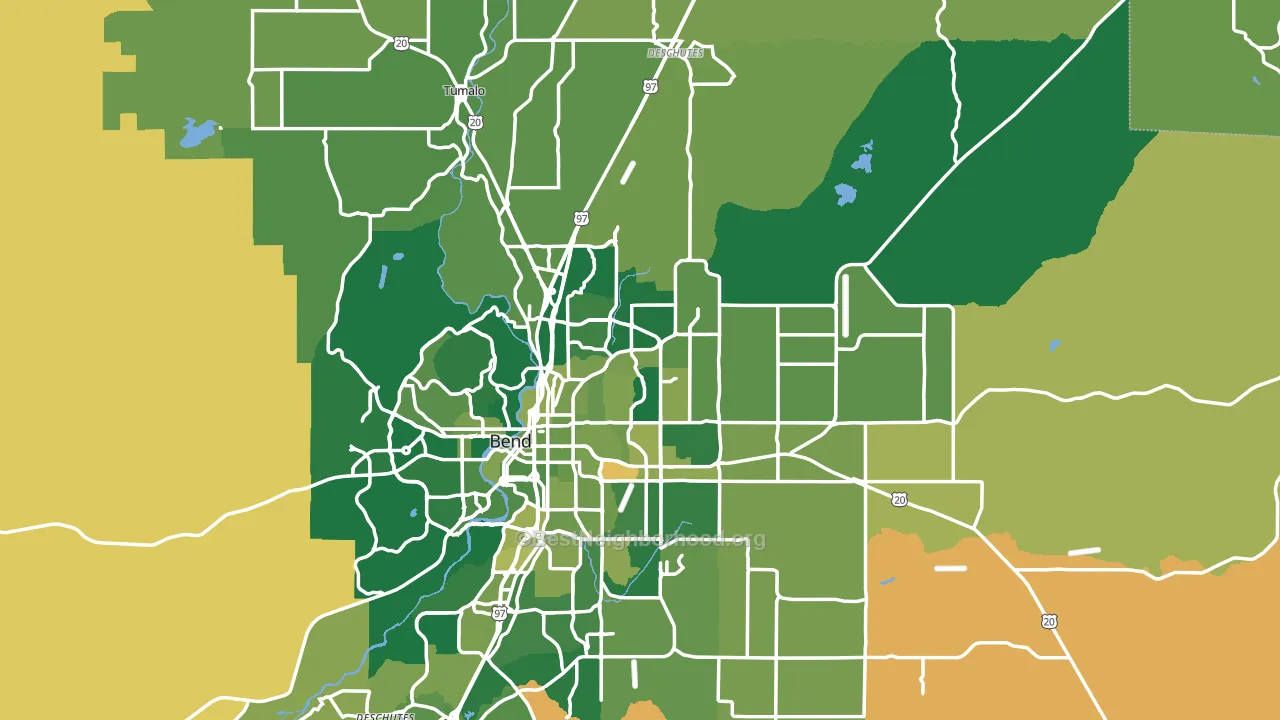 97701, OR block-group voter-turnout map
