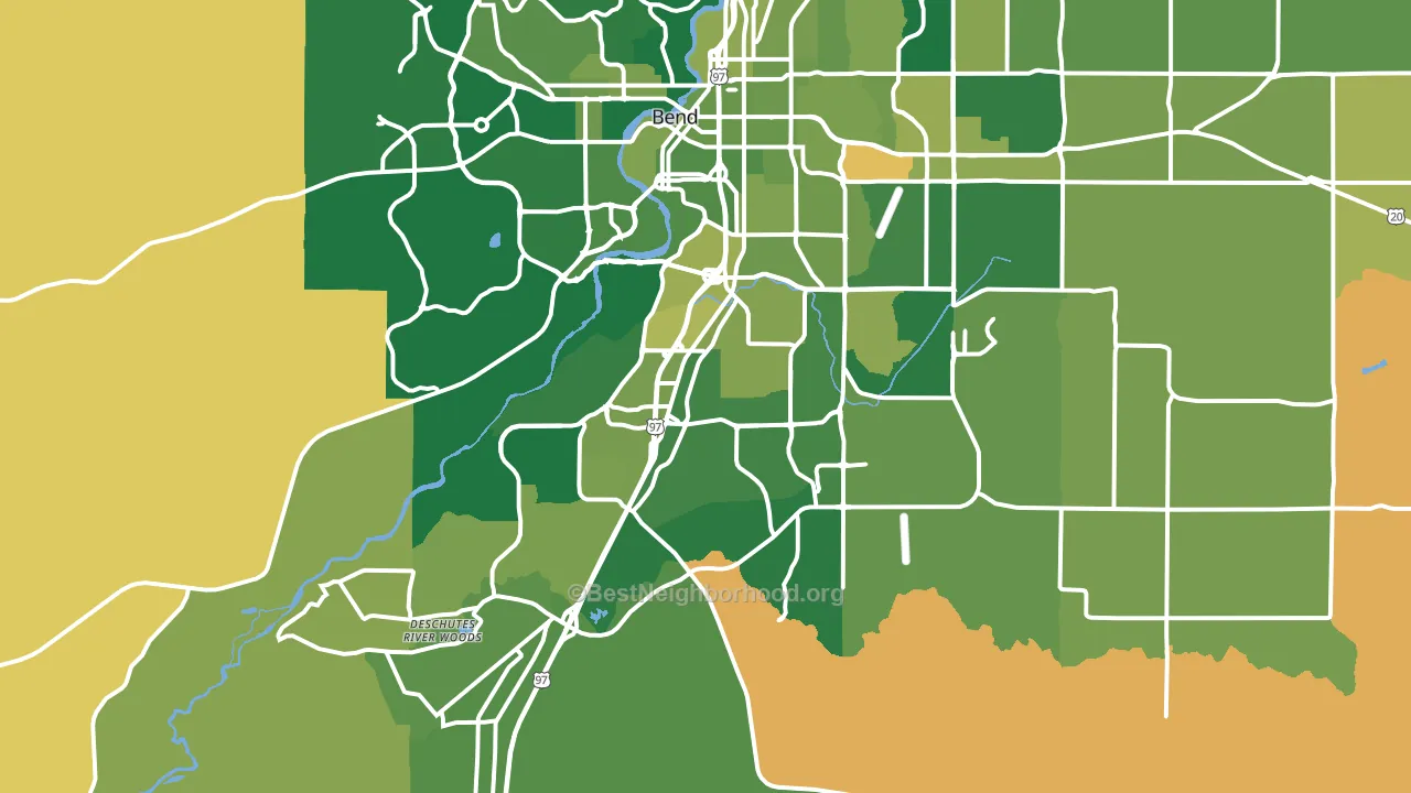 97702, OR block-group voter-turnout map