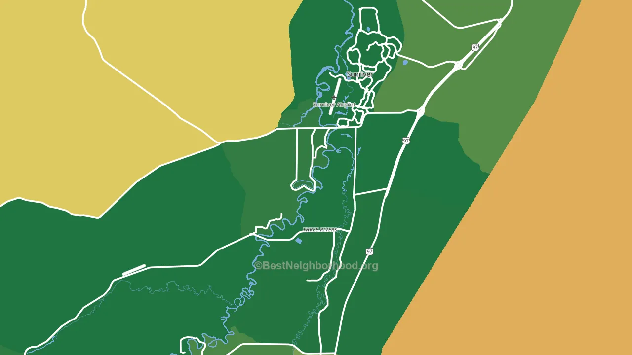 97707, OR block-group voter-turnout map