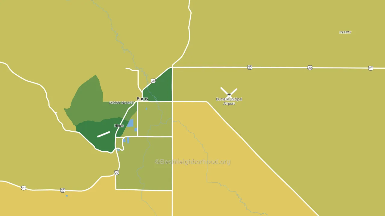 97720, OR block-group voter-turnout map