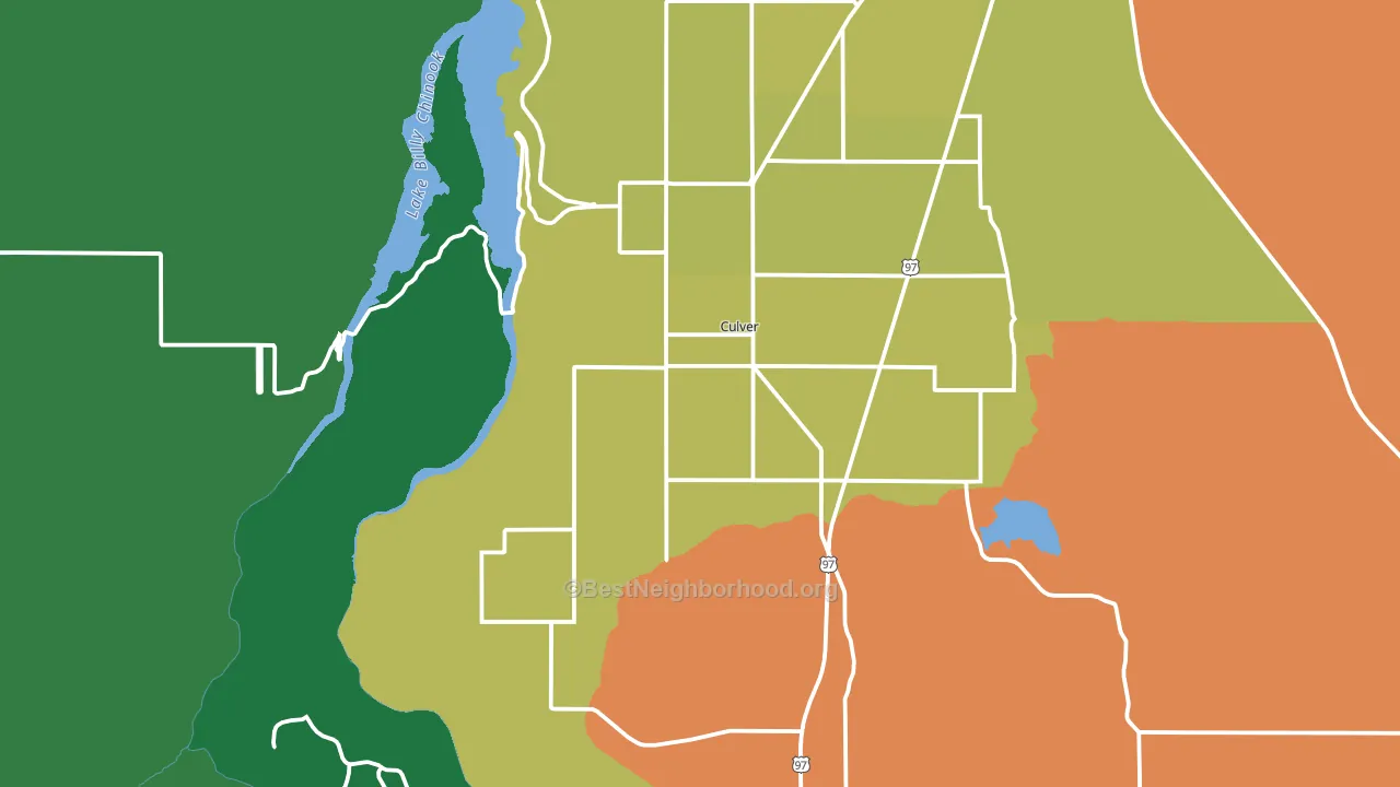 97734, OR block-group voter-turnout map