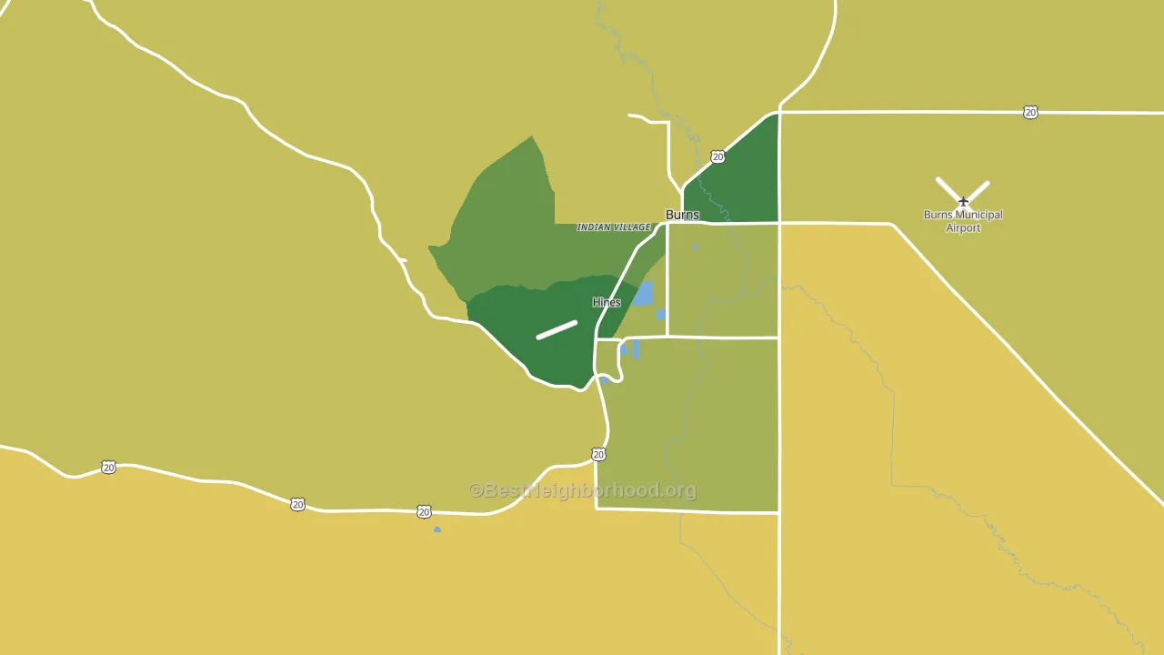 97738, OR block-group voter-turnout map