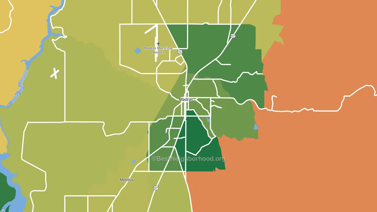 97741, OR block-group voter-turnout map