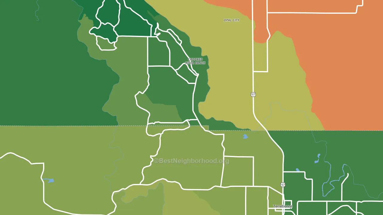 97760, OR block-group voter-turnout map