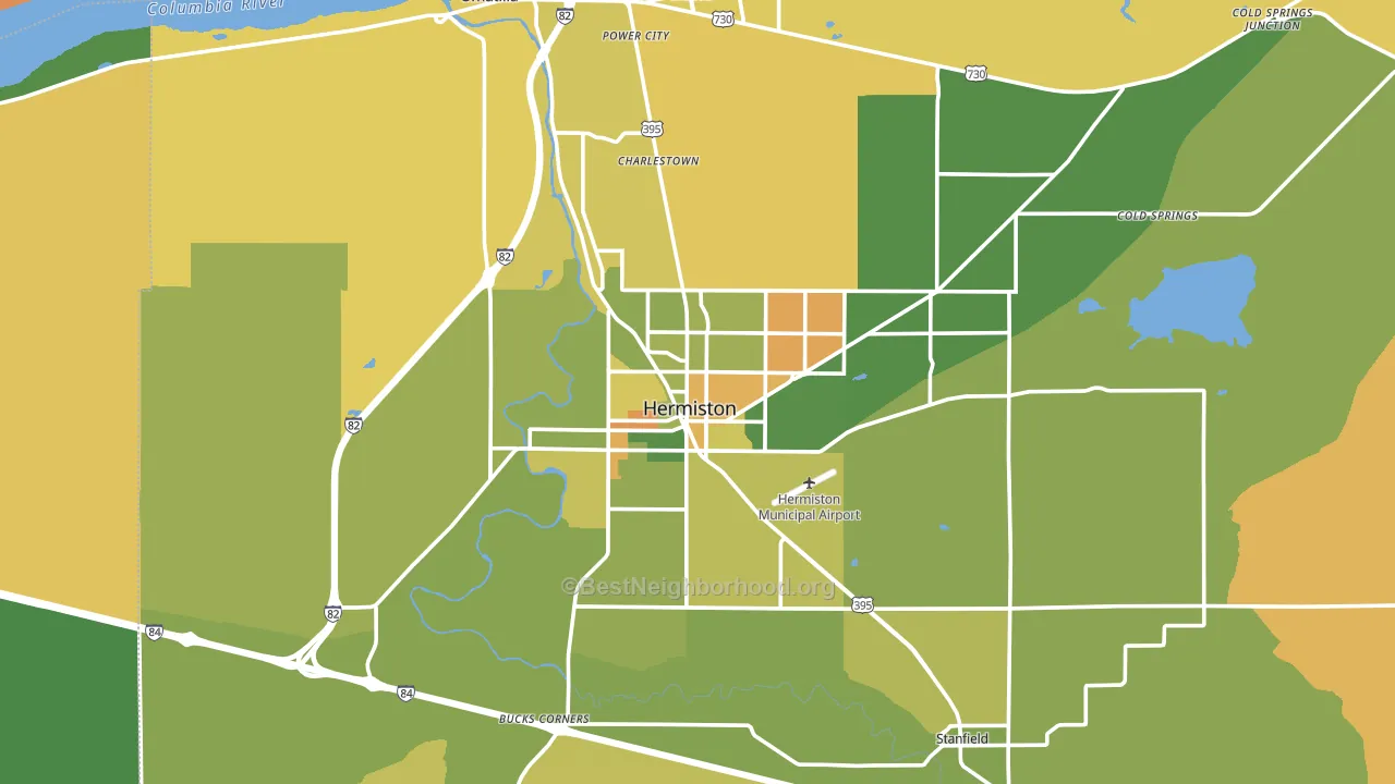 97838, OR block-group voter-turnout map