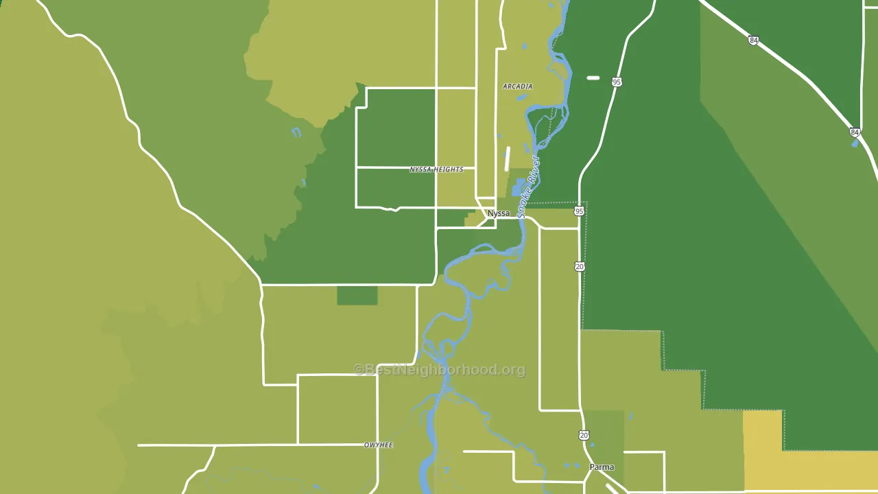 97913, OR block-group voter-turnout map