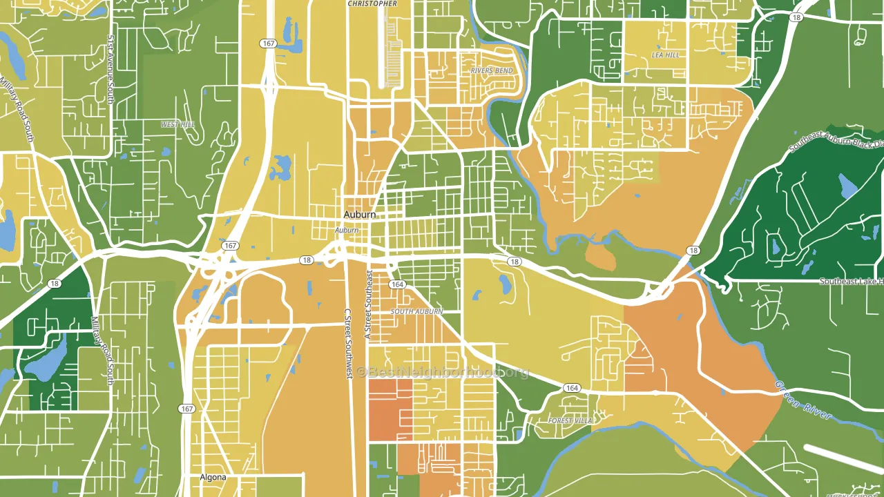 98002, WA block-group voter-turnout map