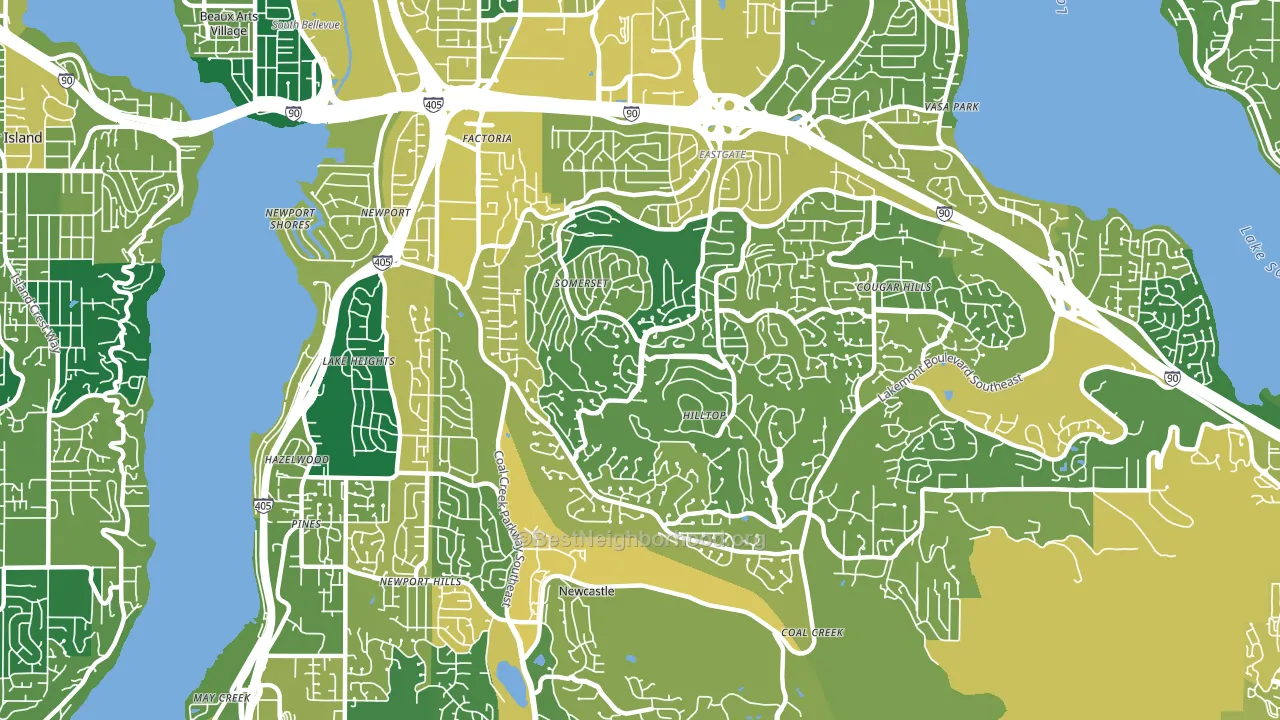 98006, WA block-group voter-turnout map