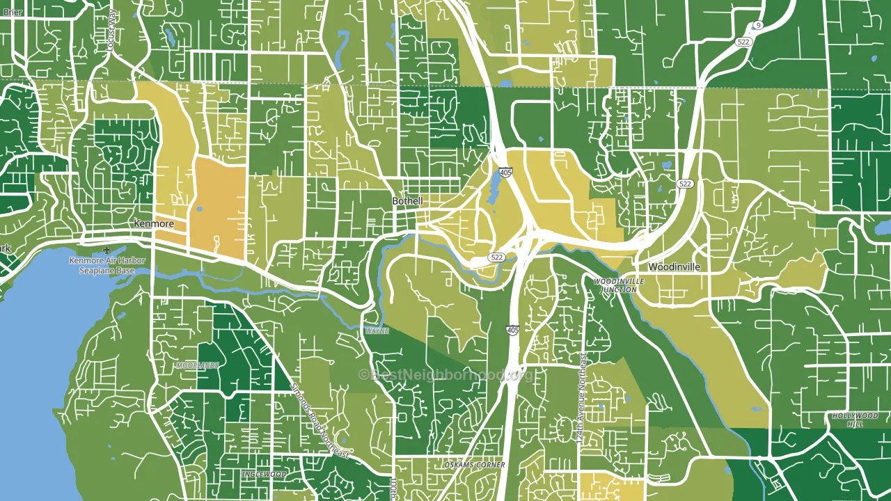98011, WA block-group voter-turnout map