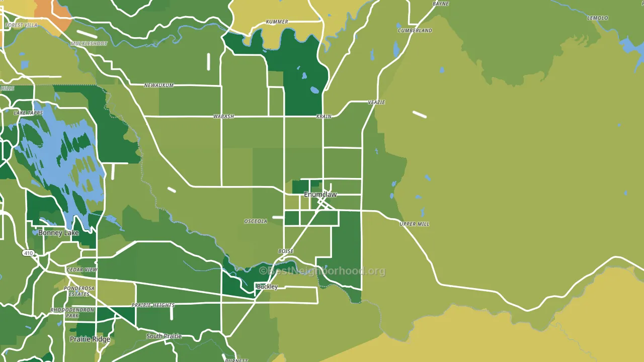 98022, WA block-group voter-turnout map