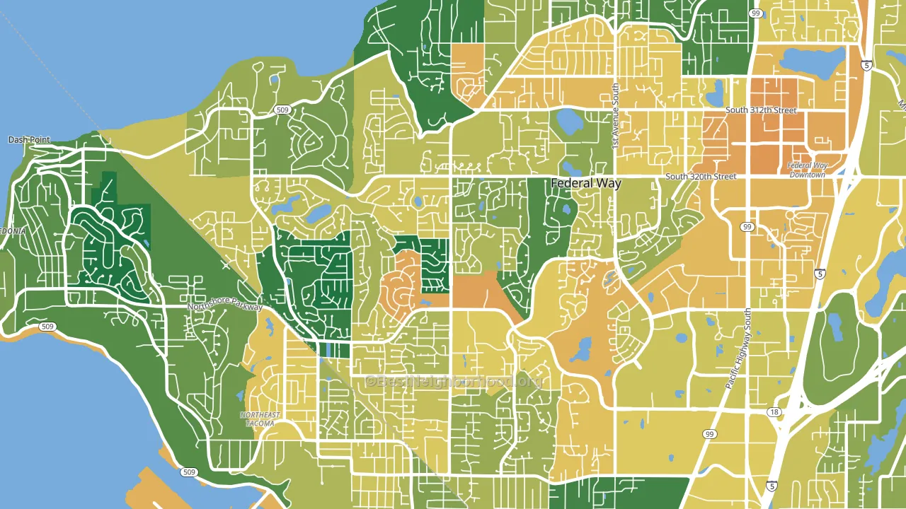 98023, WA block-group voter-turnout map