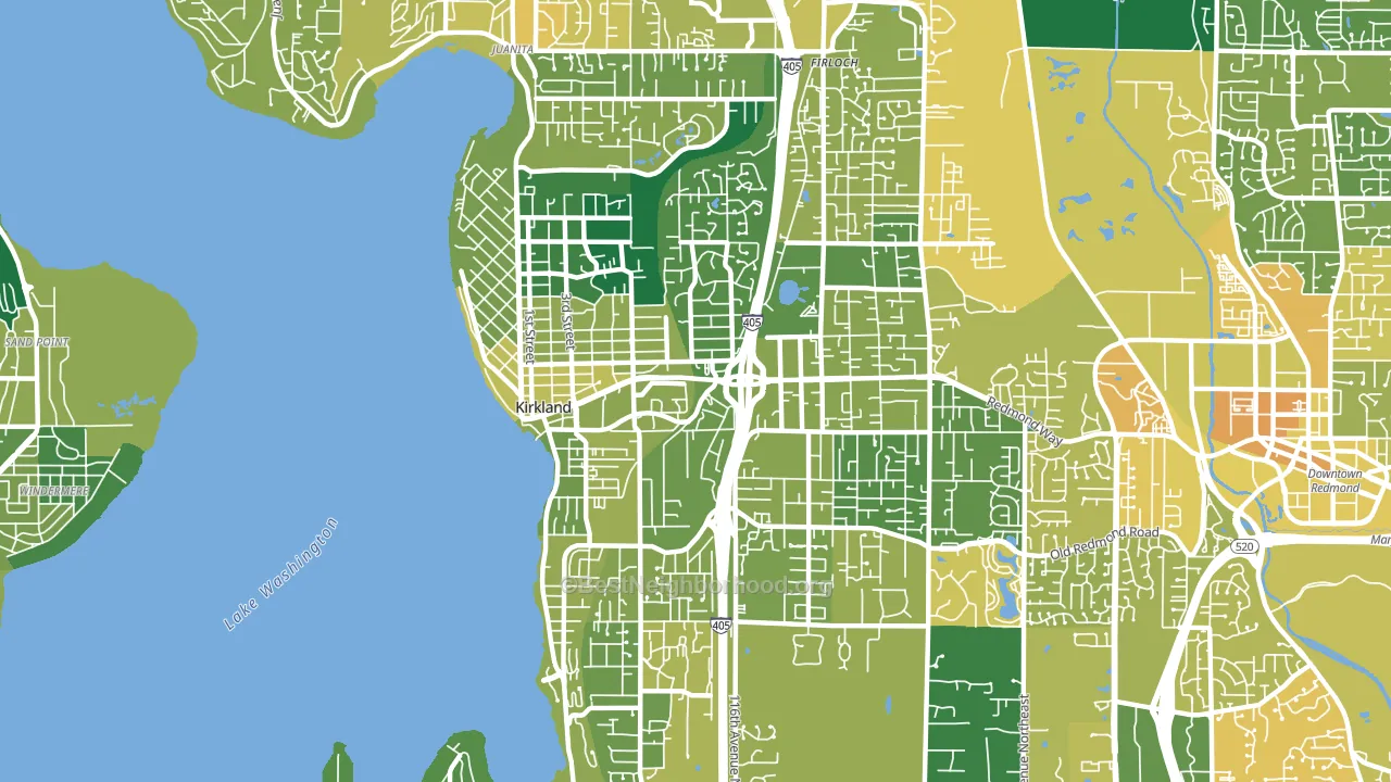 98033, WA block-group voter-turnout map