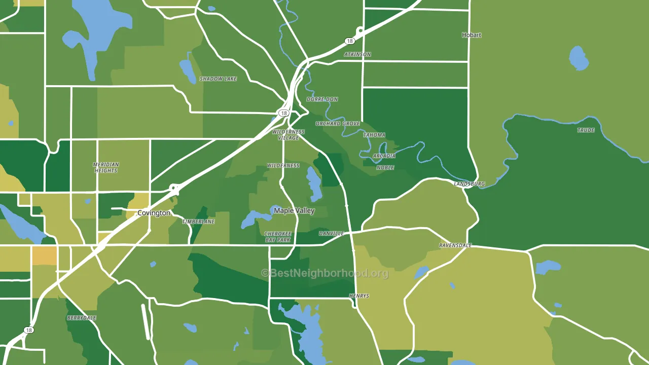 98038, WA block-group voter-turnout map