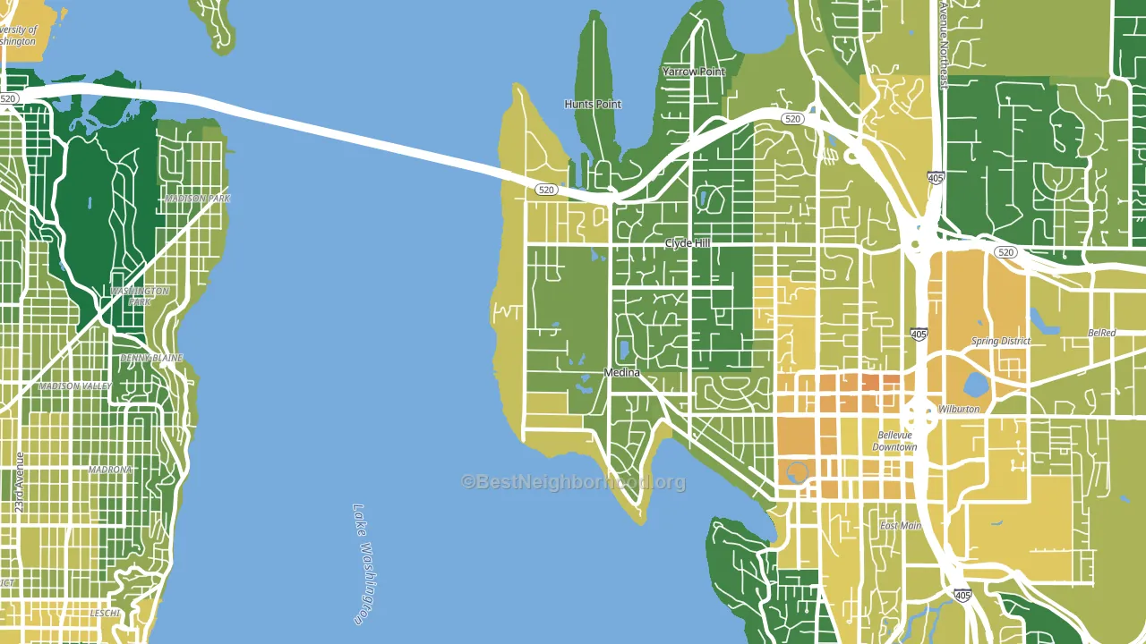 98039, WA block-group voter-turnout map