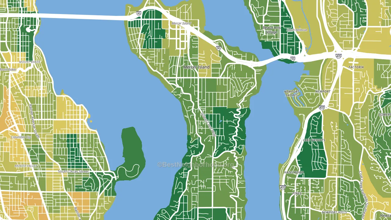 98040, WA block-group voter-turnout map